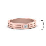 Single Princess Cut Inlay Mens Ring